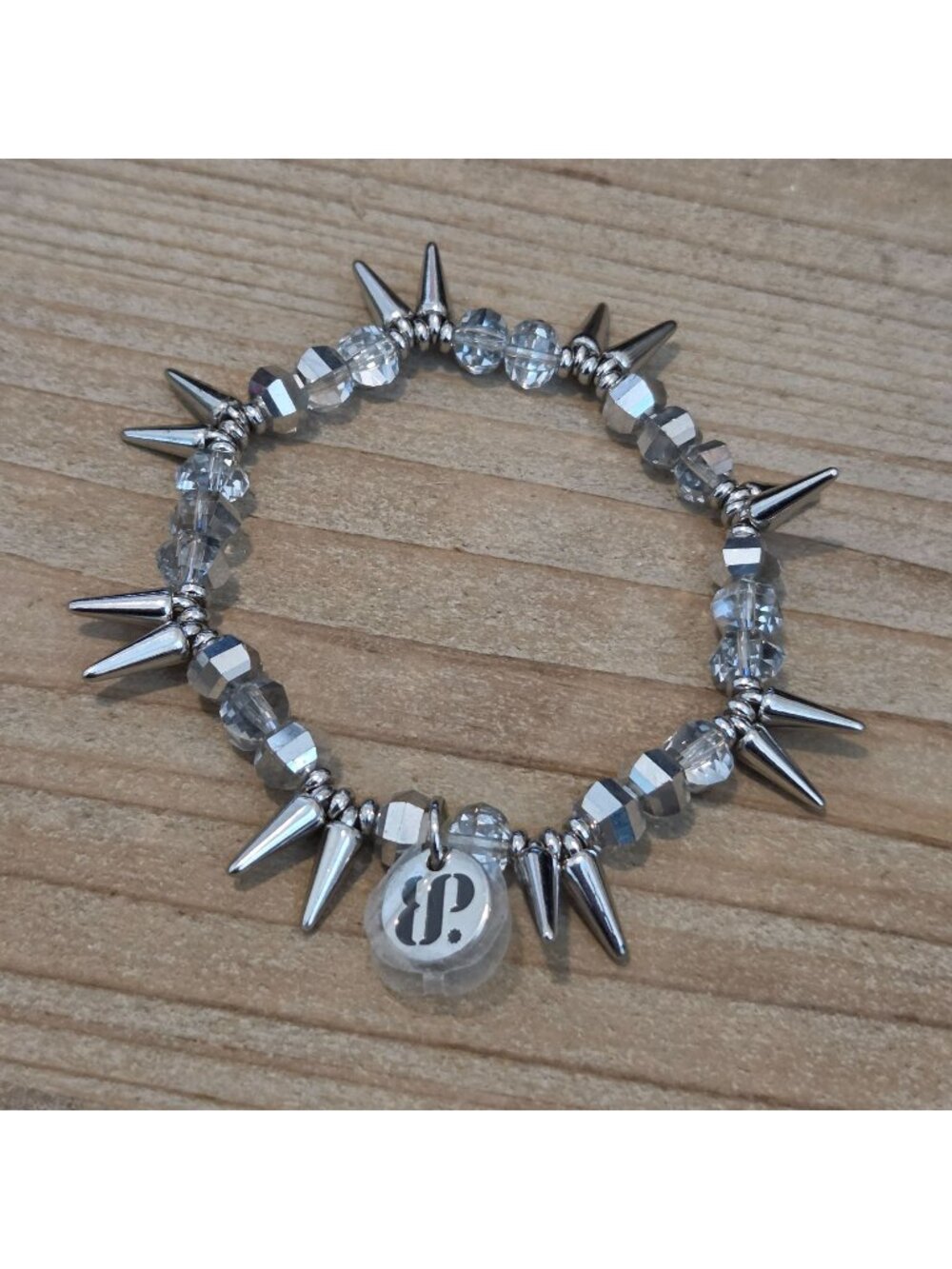 Bomb Party Webs of Sparkle Stack 2022 Halloween Single Silver Spikes Bracelet